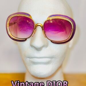 Dior Gold Oversized Sunglasses with Gradient Lenses